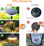 LETMY Solar Pathway Lights Outdoor, 2 Pack 2X Brighter Solar Lights Outdoor Waterproof, Taller Pathway Light with Larger Panel, Auto On/Off Up to 12Hrs Driveway Light for Yard Outside Patio Path Lawn