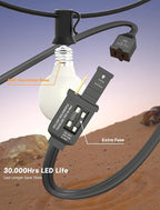 String Lights, 25 FT G40 Globe Patio Lights with 27 Warm White LED Bulbs