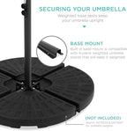 Best Choice Products 10ft Solar LED Offset Cantilever Hanging Market Patio Umbrella, 8 Sturdy Ribs, Easy Adjustment - Sand