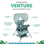 Baby Delight Go with Me Venture Portable Chair | Indoor and Outdoor | Sun Canopy | 3 Child Growth Stages | Garden Green
