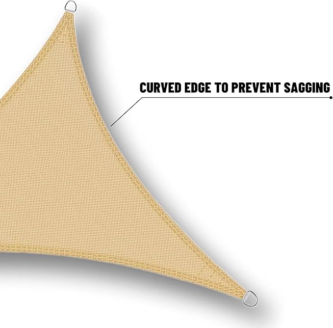 SUNNY GUARD Waterproof Sun Shade Sail 11'x11'x11' Sand Triangle UV Block Sunshade for Backyard Yard Deck Patio Garden Outdoor Activities and Facility(Customized)