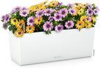 Lechuza BALCONERA Color 50 White, Self-Watering Window Box (Railing Planter), H7.5 L19.7 W7.5 in