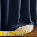 NICETOWN Bedroom Window Treatment Blackout Curtain Panel - Thermal Insulated Blackout Curtain Drape/Drapery for Sliding Glass Door/Patio (Navy, 1 Panel, 80 x 95 inch)