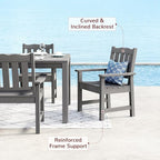 Stoog All-Weather Patio Dining Table for 6, Outdoor HIPS & Aluminum Frame Dining Table with 350 lbs Weight Capacity, Umbrella Hole, Grey