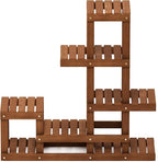Furinno FG18451 Tioman Hardwood Patio Furniture Outdoor Flower Stand in Teak Oil, Natural