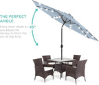 Best Choice Products 10ft Solar Polyester LED Lighted Patio Umbrella w/Tilt Adjustment and UV-Resistant Fabric