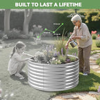 4 Pack Tall 2x2x2FT Round Raised Beds for Gardening, Corrugated Galvanized Steel Raised Garden Bed, Outdoor Metal Above Ground Garden Bed for Vegetables and Flowers