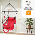 ONCLOUD Upgraded Unique Hammock Hanging Sky Chair, Air Deluxe Swing Seat with Rope (Red)