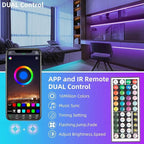 KSIPZE Led Lights for Bedroom 65.6ft Led Strip Lights with Remote RGB Color Changing Music Sync Bluetooth Smart App Control for Room Bedroom Lighting Flexible Home Décor