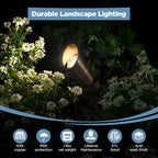 Gardencoin Solid Brass Outdoor Landscape Spotlights, 12V Heavy Duty LED Low Voltage Landscape Spot Light for Garden and Yard Uplighting, Bronze Accent Lighting Fixture Without Bulb, 4 Pack