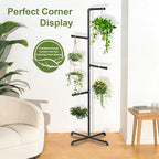 Hanging Plant Stand, Plant Hanger Indoor, Corner Hanging Plant Stand, Black Metal Holder for Bedroom, Living Room, Garden, Balcony (large)