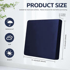 Cushion Covers 8 Pack Navy Blue Stretch Fit for Patio Furniture