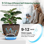 T4U 3 Pack Self Watering Pots (8"+10"+12") - Water Level Indicator & Deep Reservoir, Mess-Free Planters for Busy People, Beginners & Gardeners, Fits Pothos to Monstera, Indoor Outdoor Use (Black)