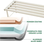 Metal Plant Stand, Rust-proof Aluminum Flower Pot Stand, Heavy Duty Planter Display Shelving for Patio Balcony Garden Living Room Decorative (White, 23.6 Inch)