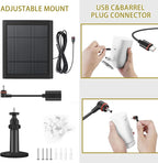 1 Pack - Solar Panel for Ring Security Camera Spotlight Cam Plus/Pro(Battery) Stick Up Cam/Pro Wireless Outdoor with 10FT/3M Long Cable Dustproof Waterproof BK