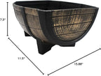 The HC Companies Whiskey Barrel Planter Bowl - Faux Wooden Finish Flower Planter Pot - Decorative Garden Pots - Indoor & Outdoor Resin Planters - Weather-Resistant Planting Pots (16" Golden Oak)
