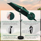 Simple Deluxe 9' Patio Umbrella Outdoor Table Market Yard Umbrella with Push Button Tilt/Crank