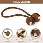 Hion Magnetic Curtain Tiebacks Dark Brown 6 Pack, Curtain Tiebacks Buckles Holdbacks Holders Hooks Clip for Home Bedroom Office Decorative Thick or Thin Curtain