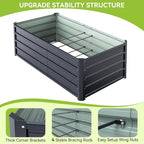 Ohuhu 6x3x1.5FT Metal Raised Garden Bed Outdoor, Reinforced Galvanized Steel Rustproof Planter Box, 100% Non-Toxic, 202 Gal Large Capacity Heavy Duty Raised Beds for Vegetables Flowers Herbs 2-Pack
