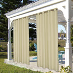 BONZER Outdoor Curtains for Patio Waterproof Thick Privacy Grommet Light Filtering Outside Curtains for Porch Pergola Gazebo Deck, 1 Panel, 84W x 108L inch, Cream