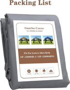 SCOCANOPY Replacement Top for The Lowe's Gazebo Model #GF-12S004B-1 / GF-12S004BTO (Grey Ripstop)