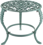 OwnMy Heavy Duty Cast Iron Plant Stand Vintage Wrought Iron Flower Pot Holder, Indoor Outdoor Large Plant Stand for Home Garden Patio, Decorative Round Potted Plant Holder Rack, Green