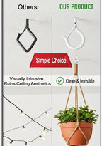 20 Pack Q Hanger Hooks with Safety Buckle, Rustproof Screw Hooks for Hanging String Lights, Bird Feeder, Plants, Wind Chimes & Holiday Decorations, Holds Up to 40 lbs（2.2" White Vinyl Coated ）