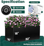 Galvanized Steel Metal Planter Rectangular Indoor 32" L x 16" W x 16" H Black Planter Box Large Outdoor Planters Steel Commercial Residential for Patio, Garden