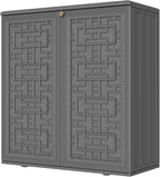 Storage Box Outdoor Caninet,Resin Indoor Storage Box Waterproof Outdoor Storage Cabinets for Patio/Garden/Backyard, Size 34.3''L*15''W*36.2''H(Grey)