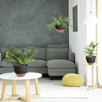 Hanging Planters for Indoor Outdoor Plants, 2 Pack Self Watering Hanging Pot with Drainage Holes & Removable Tray (Black, 8'')