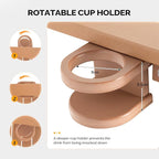 VINGLI Heavy Duty 880 LBS HDPE Porch Swing Outdoor with Rotatable Cup Holder, with Adjustable Chains, 1 Person Hanging Porch Swing Chair for Porch, Yard, Tree, Garden - Teak