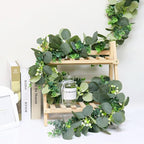 Artificial Plants Greenery Eucalyptus Garland, 5.9 Ft, 2 Pieces, Green