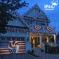 String Lights, 165ft Red White Blue LED, Outdoor Waterproof