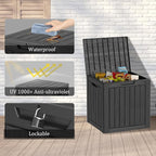 35 Gallon Resin Deck Box, Waterproof Outdoor Storage Box - Image 5