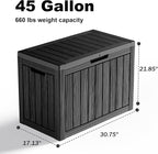 45 GallonOutdoor Storage Box, Resin Deck Boxes Waterproof, IndoorOutdoor Bin - Image 2
