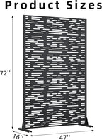 Casaphoria 72" H x 47" W Metal Privacy Screen, Outdoor Freestanding Decorative Divider for Patio, Deck, Balcony, and Garden with Stable Base, Black-Godfrey