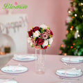 Artificial Flowers: 3-in-1 Burgundy Silk Rose Centerpiece Balls