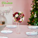 Artificial Flowers: 3-in-1 Burgundy Silk Rose Centerpiece Balls
