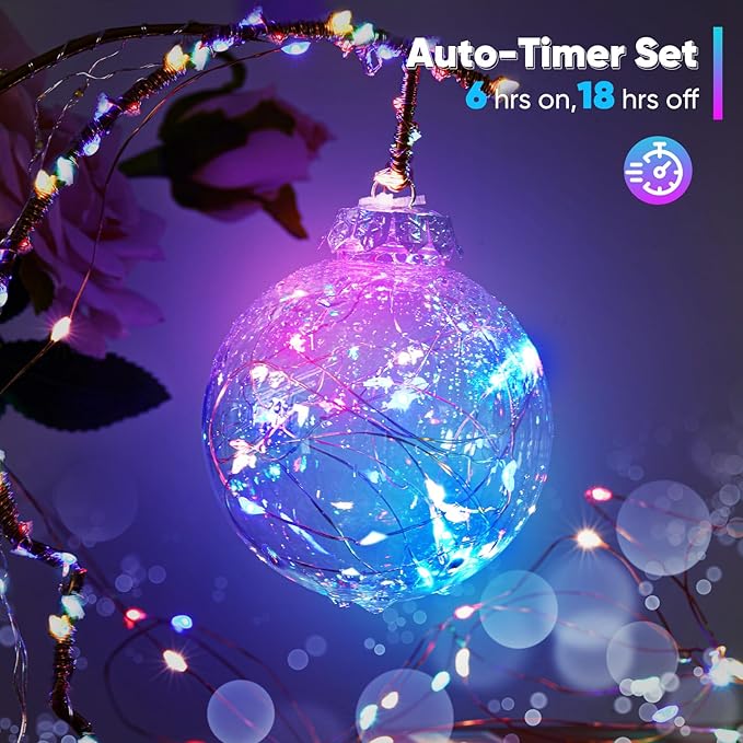 String Lights, 65.6 Ft Battery Powered LED with Remote and Timer