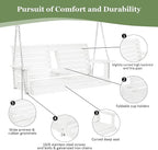 Poly Lumber 2-Seat Porch Swing, HIPS 4.5-Feet Bench Swing with Foldable Cup Holders,18/8 Stainless Steel Hardware, High Backrest and Deep Contoured Seat (Snow White, 4.5-feet)
