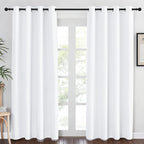NICETOWN White Room Darkening Bedroom Curtain 84 inches Length - (50% Blackout) Grommet Window Treatment Sound Dampening Thermal Drape for Living Room (W52 x L84, 1 Panel)