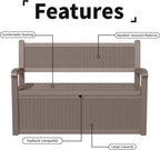 80 Gallon Outdoor Storage Bench Deck Box Waterproof Lockable,Outdoor Storage Furniture for Patio,Garden and Cushions(Gray)