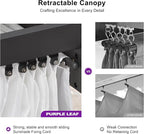 PURPLE LEAF 10' x 13' Aluminum Outdoor Pergola Wind-Resistant Retractable Pergola with Double Sun Shade Canopy Heavy-Duty Metal Pergola for Patios Backyard Deck Garden, White