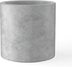 Kante 15.7" Dia Round Concrete Planter, Modern Style Large Cylindrical Plant Pot with Drainage Hole and Rubber Plug for Indoor Outdoor Patio, Natural Concrete