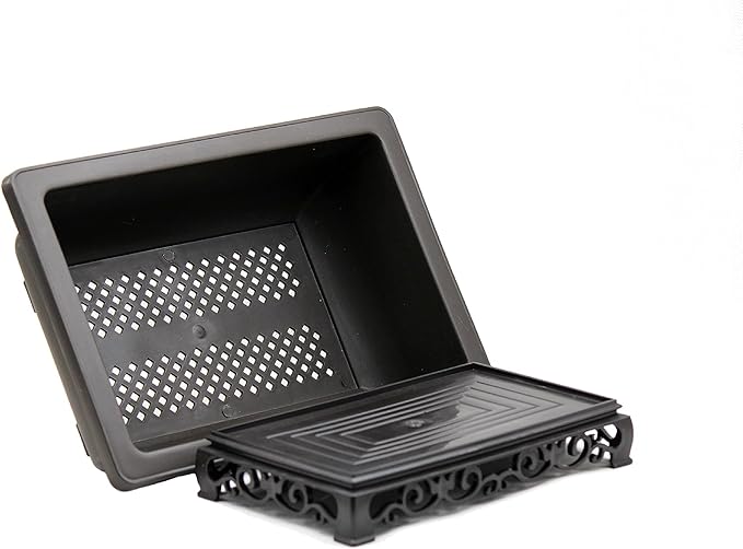 Planters 2-Pack Brown Recycled Plastic Rectangular Bonsai Pots, 14 Inch