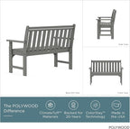 POLYWOOD GNB48GY Vineyard 48" Bench, Slate Grey