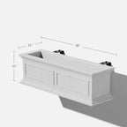 Veradek Brixton Series Plastic Railing Planter - Rectangular Planter for Outdoor Deck/Balcony | Crack-Resistant with Adjustable Rail Attachment | Classic Estate Design for Herbs, Succulents, Flowers