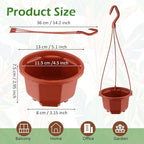 Roshtia 50 Pcs 5.1 inch Plastic Hanging Plant Pots with Hooks Flower Pots Baskets Outdoor Hanging Nursery Planter Holder for Home Garden Balcony Porch(Brown, 5.1 inch)