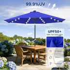 ABCCANOPY Solar Led Patio Umbrellas with 32LED Lights 11FT (Blue)
