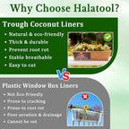 Halatool 4 Pack 24 Inch Window Box Liners, Pre-Formed Coco Fiber Replacement Liner, Natural Coconut Coir Planter Liners for Wall, Hanging Basket, Flower Pot, Fence and Railing